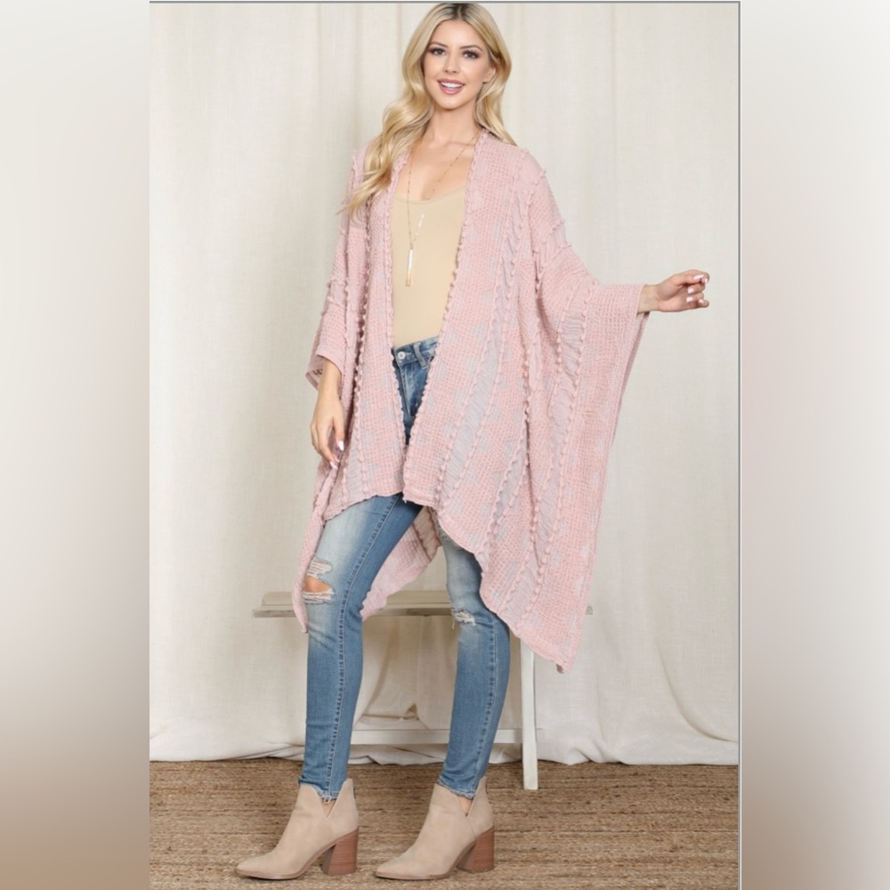 Blush Pink Open Kimono Beautiful - Picture 3 of 8